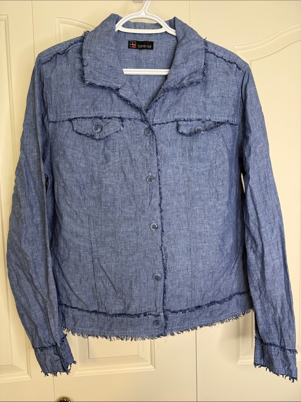 Carre Noir Blue Button-Front Women's Jacket